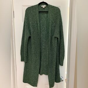CJ Banks Forest Green Open-Front Cardigan